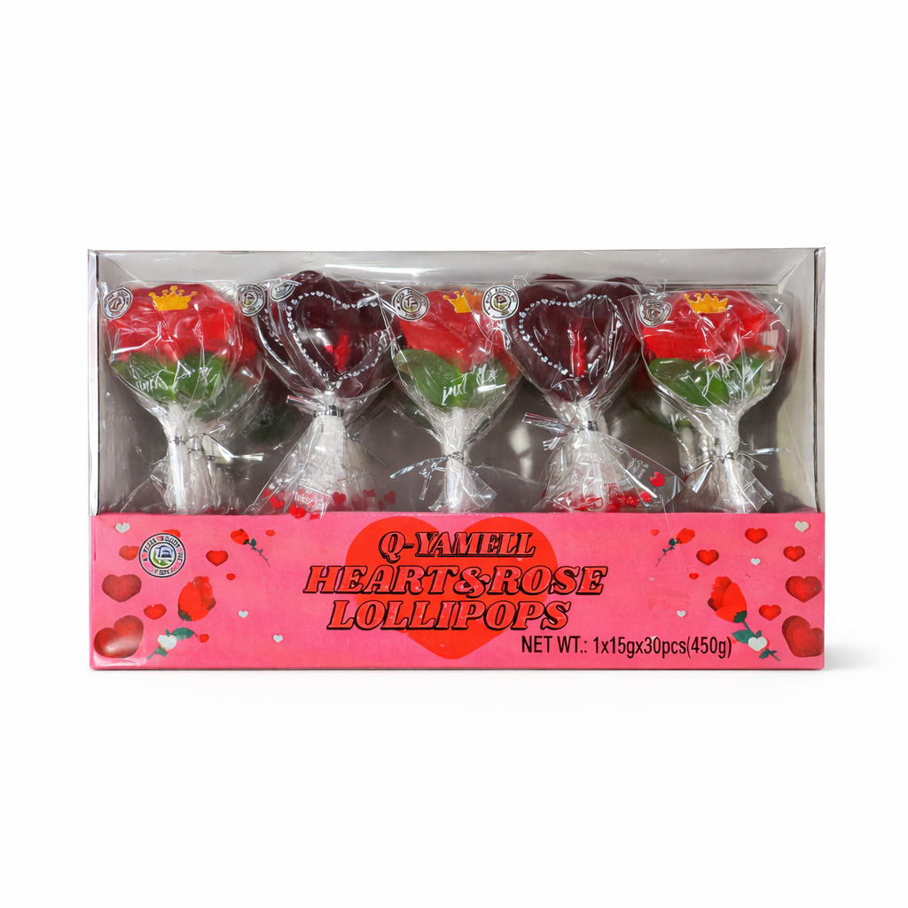 HEART & ROSE LOLLIPOS 30 PCS