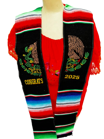 Graduation Sarape Sash Stole Mexico Style Class of 2025