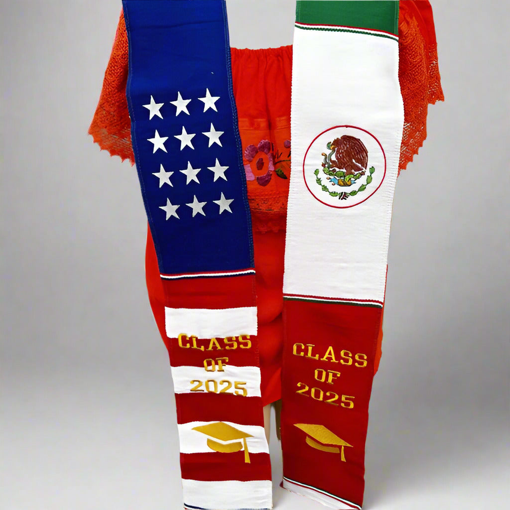 Mexican American Graduation Stole Sarape Sash 2025