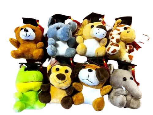 Graduation Small Plush Toys with Hooks Wholesale Dozen 12ct