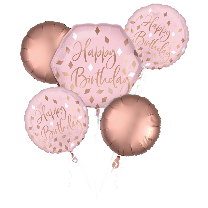 Blush Birthday Balloon Bouquet 5pcs Available Inflated For Local Pickup
