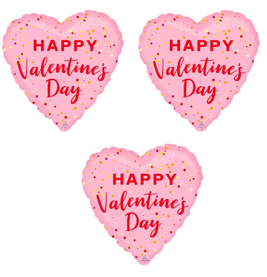 Happy Valentines Pink Balloon 18"
