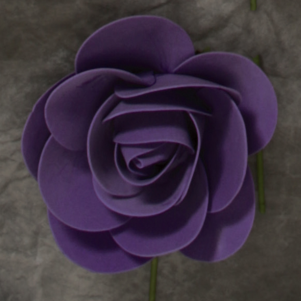 16" FOAM FLOWER WITH STEM 6pcs PURPLE