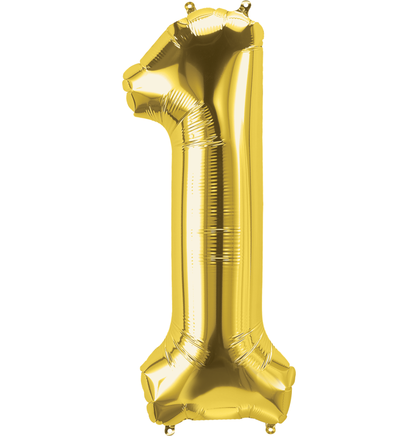Gold 34" Number Balloons