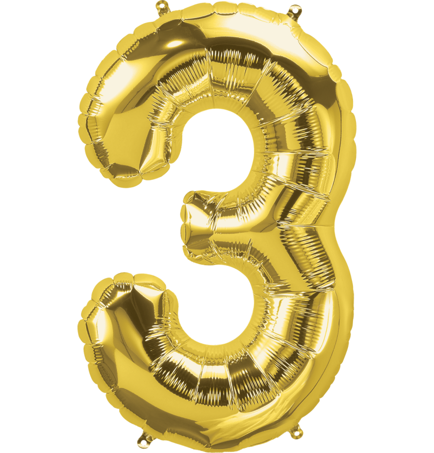 Gold 34" Number Balloons