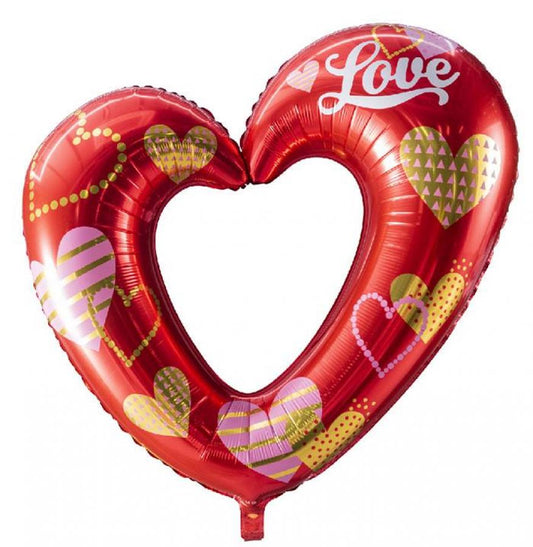 40" Supershape Open Heart Love Balloon
