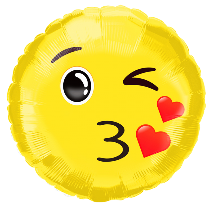 Kiss Emoji 18 inch Foil Balloon