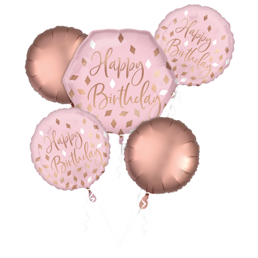 Blush Birthday Balloon Bouquet 5pcs Available Inflated For Local Pickup