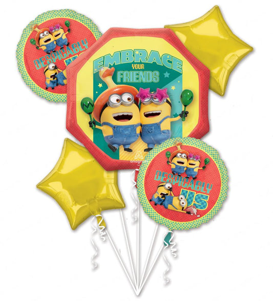 Despicable Me Minions Birthday Balloon Bouquet 5pcs Inflated Local Pickup Only