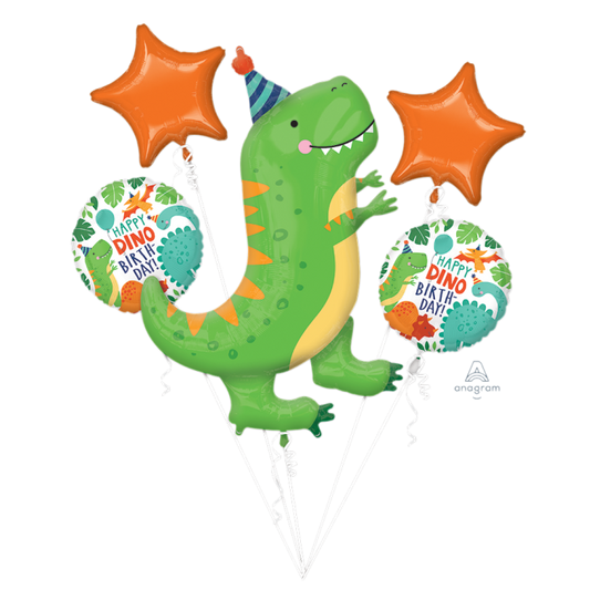 Dinomite Dinosaur Party Bouquet Balloon 5pcs Available Inflated For Local Pickup