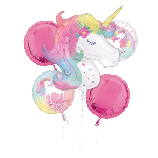Unicorn Birthday Balloon Bouquet 5pcs Inflated Local Pickup