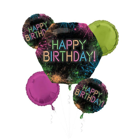Lets Glow Birthday Balloons Bouquet 5pcs Inflated for Local Pickup