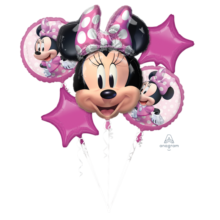 Minnie Mouse Birthday Balloon Bouquet 5pcs Inflated Local Pickup