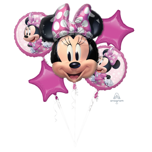 Minnie Mouse Birthday Balloon Bouquet 5pcs Inflated Local Pickup