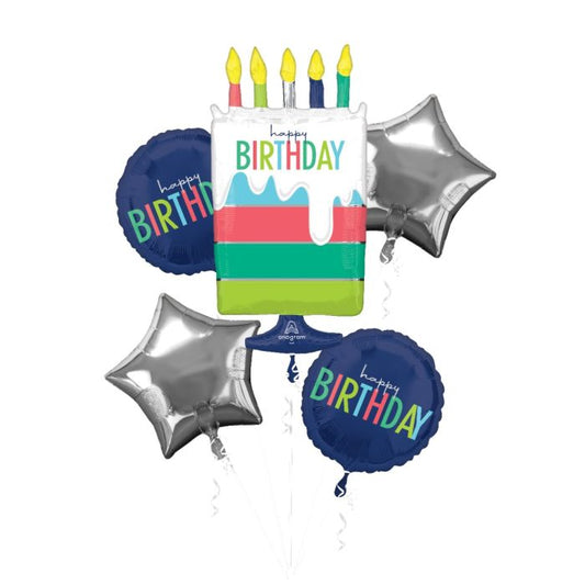 Modern Birthday Balloon Bouquet 5pcs Available Inflated For Local Pickup