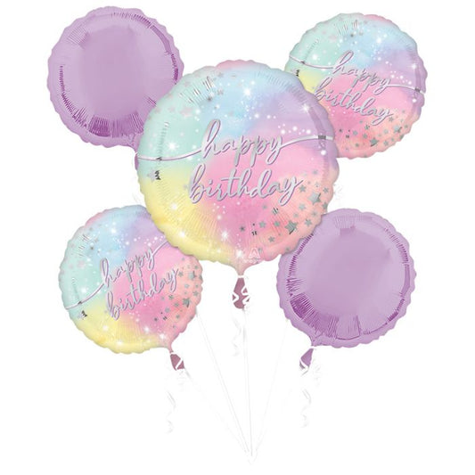 Pastel Stars Birthday Balloon Bouquet