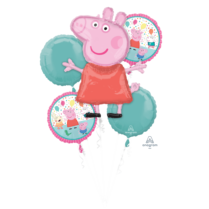 Peppa Pig Balloon Bouquet 5pcs Available Inflated For Local Pickup