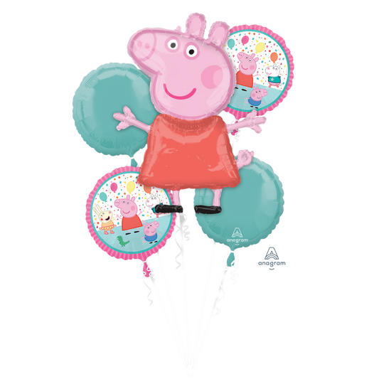 Peppa Pig Balloon Bouquet 5pcs Available Inflated For Local Pickup