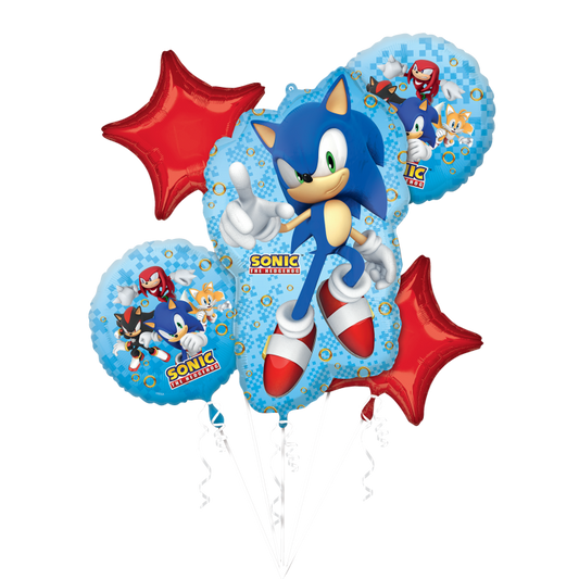 Sonic Balloon Bouquet 5pcs Inflated